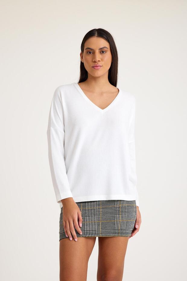 V Yaka Yarasa Kol Basic Triko Kazak - 3