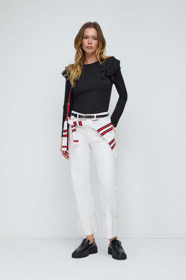 Bluse mit Rüschenärmeln - 4