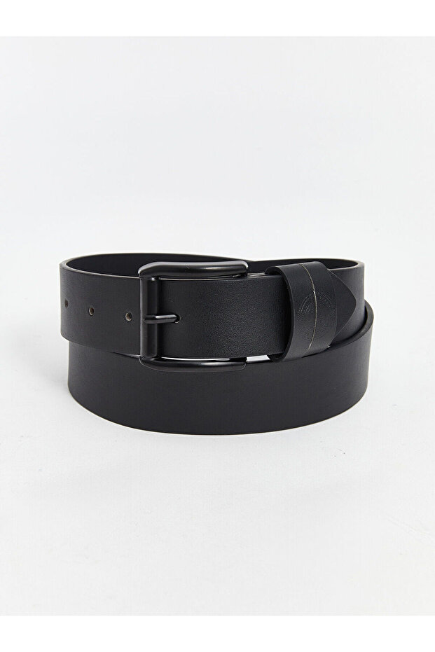 Black Leather-Look Men's Belt from Guliis Store