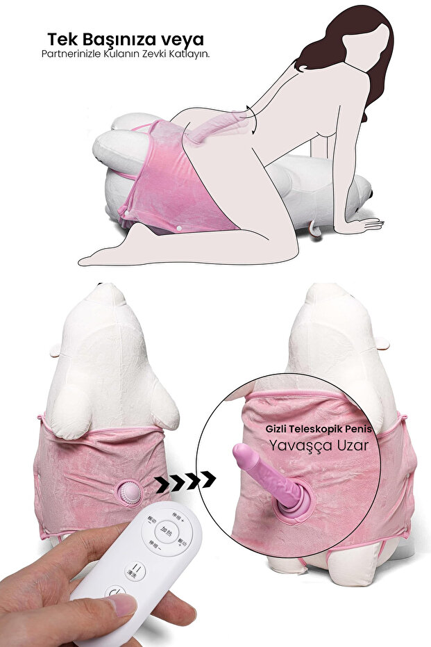 - Sevimli Kutup Ayısı  Makinesi - Gizli Penis - İleri Geri ve Titreşim - Yastık Ayı - 4