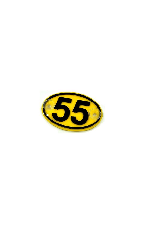 Special for Etiquetters Oval Double Layer 55 Samsun Glass Ornament Plexi Vantuzlu Arma Yellow Black Color 12X8 cm