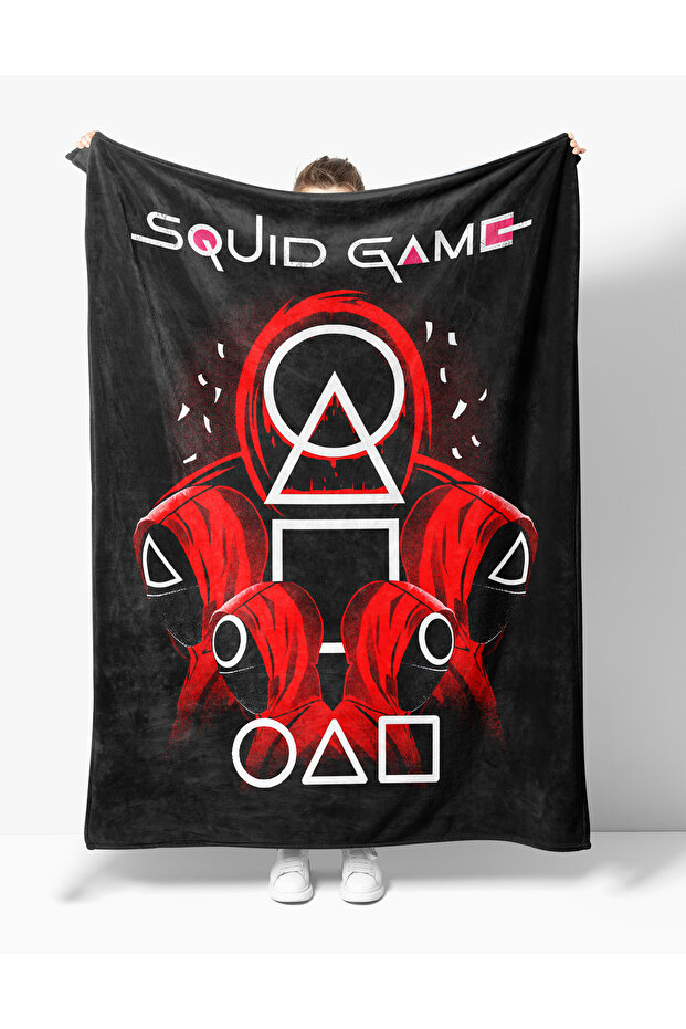 بطانية صوف منقوشة من Squid Game - بطانية تلفزيون