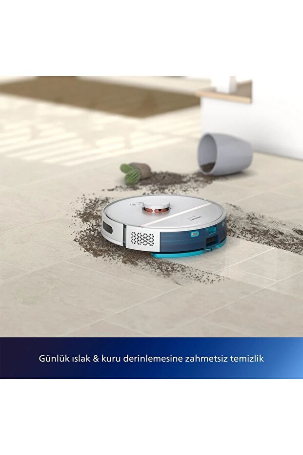 Premium 3'ü 1 Arada (ISLAK, KURU VE MOPLU) Ultra Yüksek Emiş Gücü Robot Süpürge, Lambader Hediye - 2