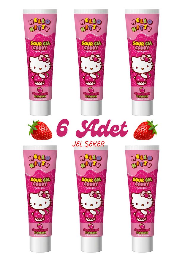 Çilek Aromalı Jel Şeker 6 Adet - 1