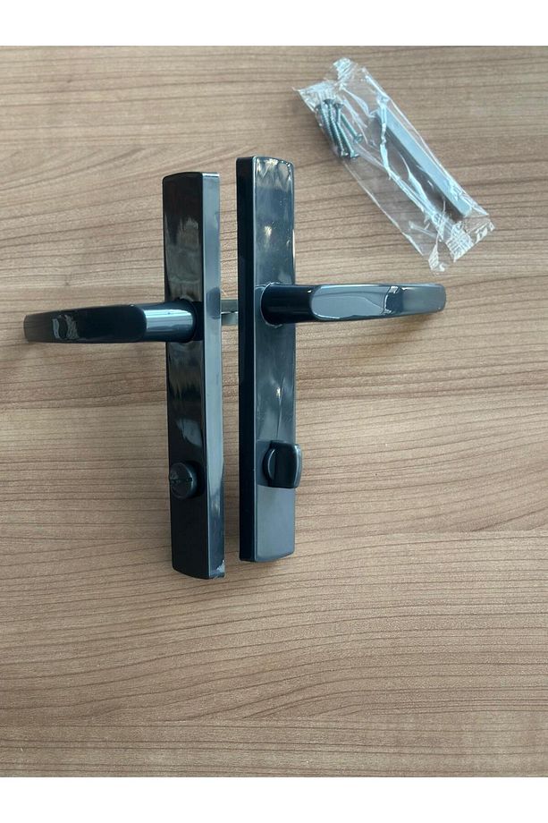 Pvc Pimapen Plastik Kapı Kolu Tuvalet(WC) /banyo Plastik Kapı Kolu / Antrasit 2 Adet - 4