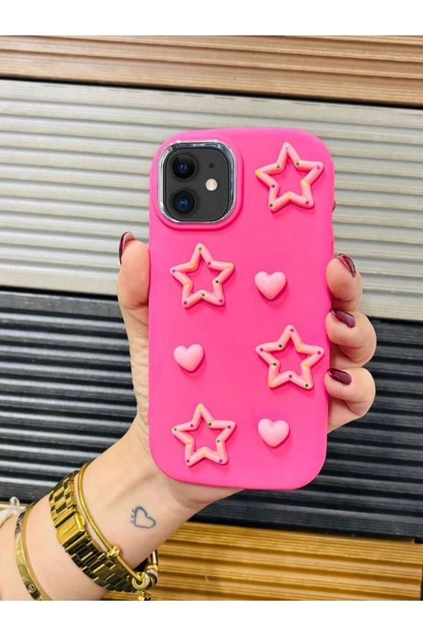 İphone 11 Uyumlu Kaliteli Silikon 3d Yıldız Kılıf - 1