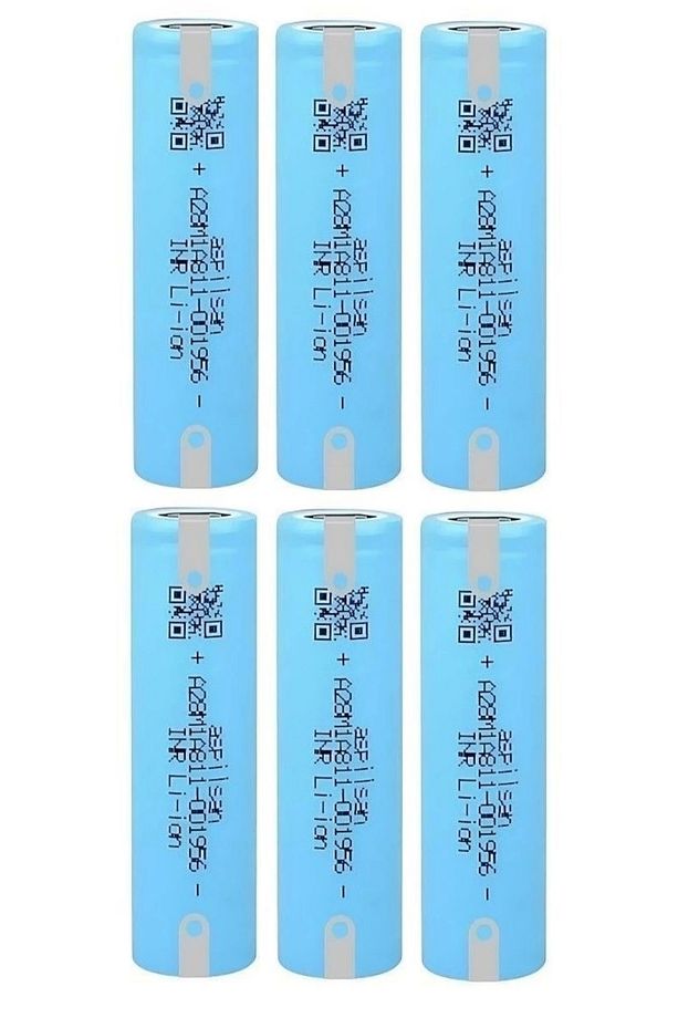 Aspilsan A28 Başlıksız Puntalı 3.7V 2900MAH 25A Discharge Şarjlı Li-Ion Pil 6 Adet Set - 1