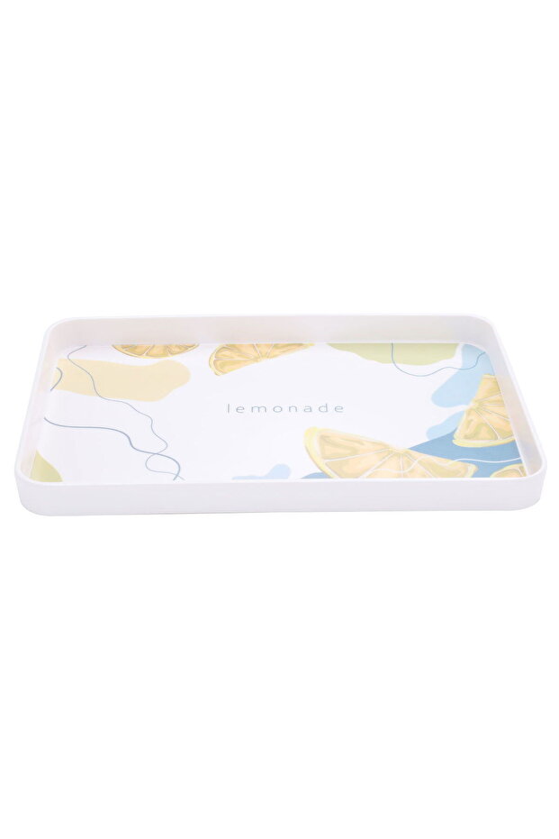 Al Saif Gallery plastic serving tray, 30 x 19 x 2.7 cm, rectangle - white