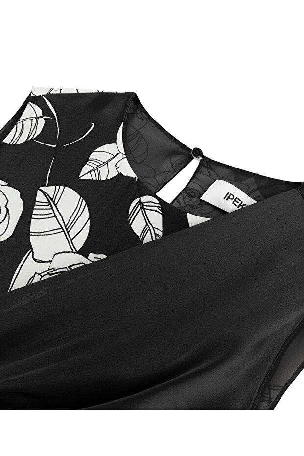 فستان منقوش برباط أمامي - 1