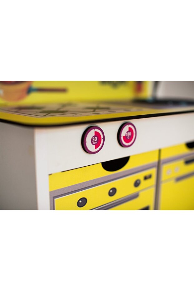 Ahşap Çocuk Mutfak Seti Sarı - 3