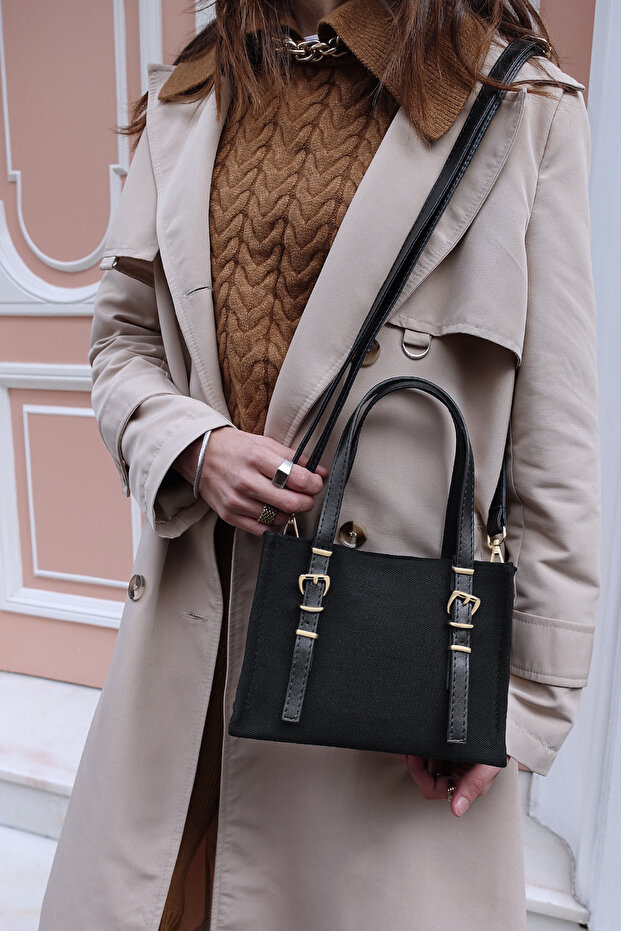 Canvas Black Tote Women's Bag - 267