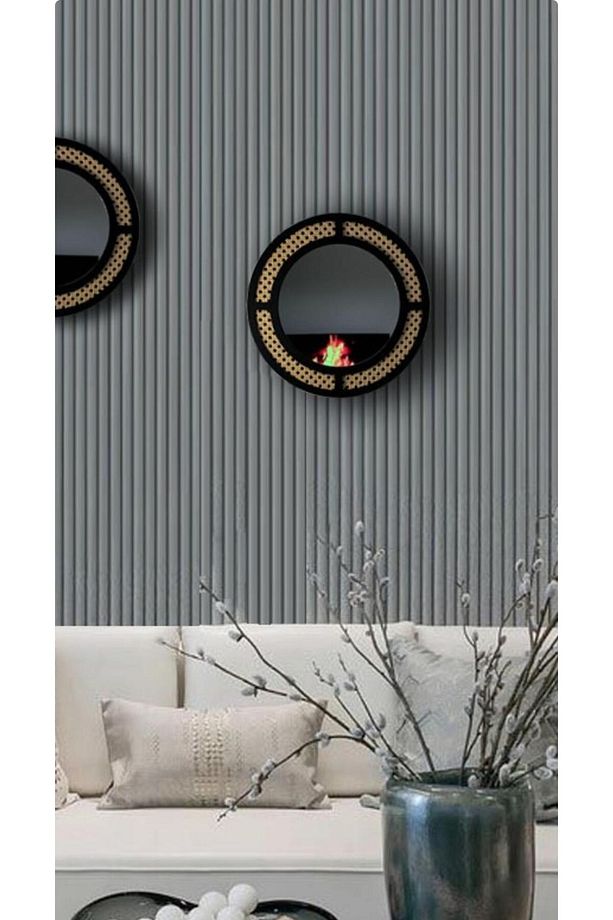 2 ADET DEKORATİF RATTAN AYNA, DUVAR AYNASI, HAZERAN AYNA (2 ADET 42 CM) - 3