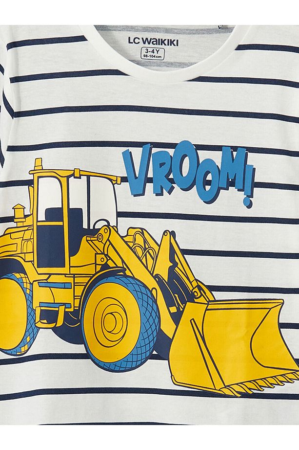 LCW Kids Bisiklet Yaka Erkek Çocuk Şortlu Pijama Takımı - 3