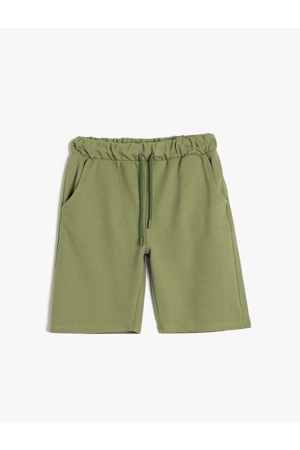 Basic Beli Bağcıklı Cepli Şort - 1
