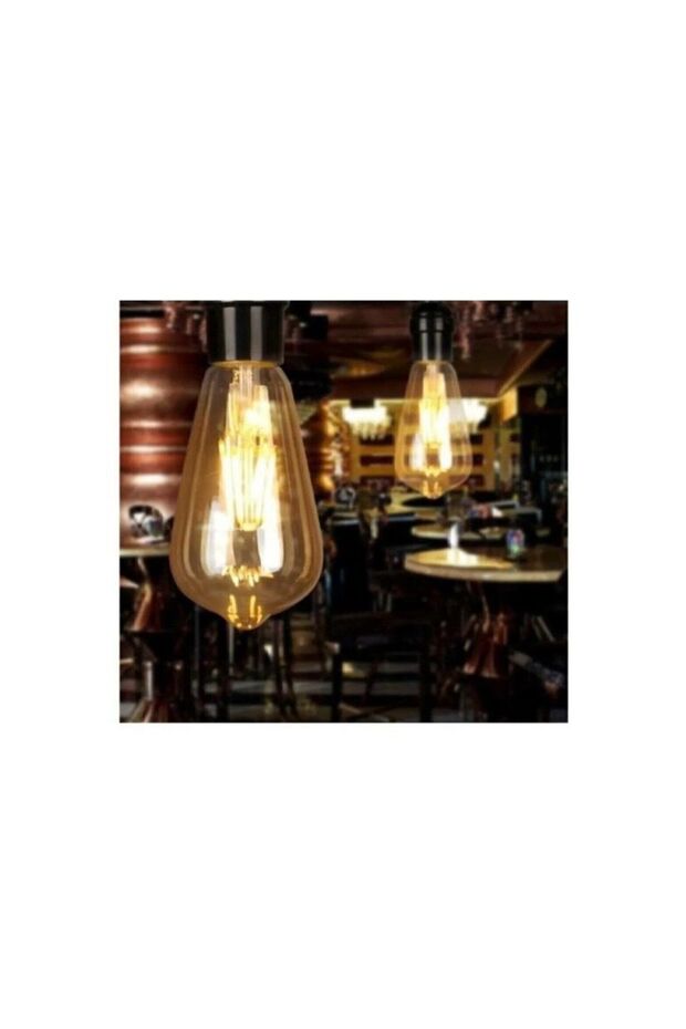 Flamanlı Armut St64 Modeli Dekoratif Rustik Ampul 40 Watt E27 Duy - 10 Lu Paket - 5