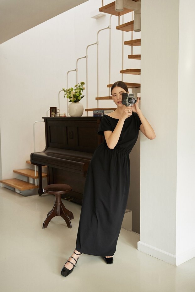Rochie maxi cu talie elastica