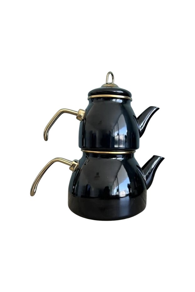 Emaye Çaydanlık Siyah - 4