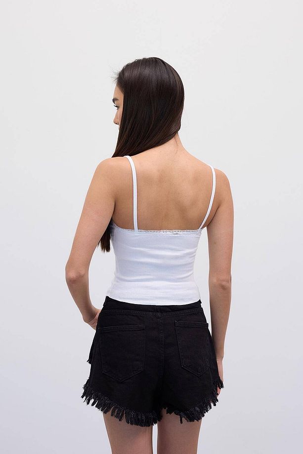 Askılı Yakası Dantelli Crop Atlet A3852-N11 - 4