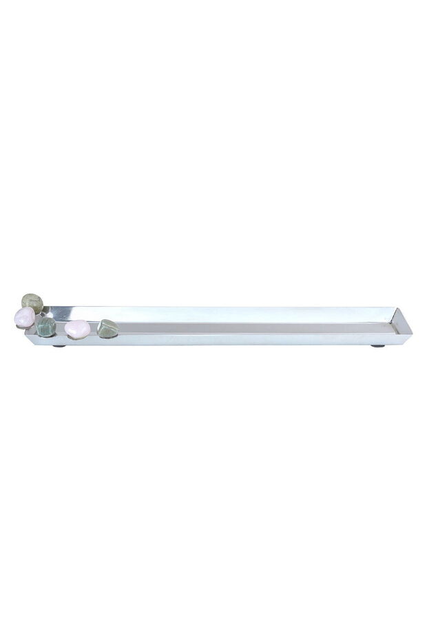 Al Saif Gallery Steel Serving Tray, 40X7X2 Cm - Silver