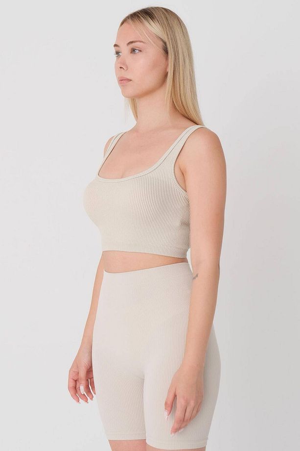 Kare Yaka Seamless Crop Atlet A0187-l5 - 4