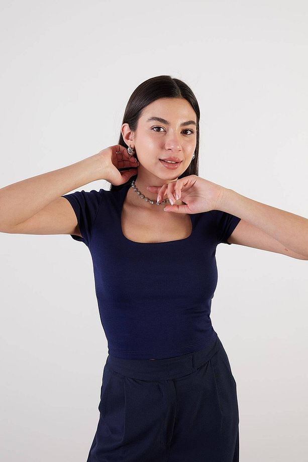 Kısa Kollu Basic T-shirt P3872-t9 - 4