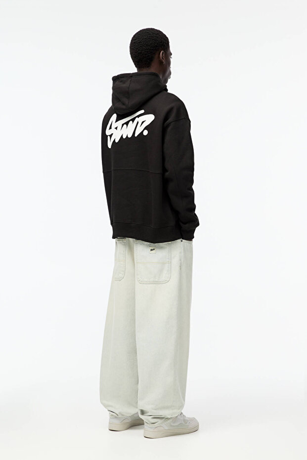 STWD baskılı kapüşonlu sweatshirt - 4