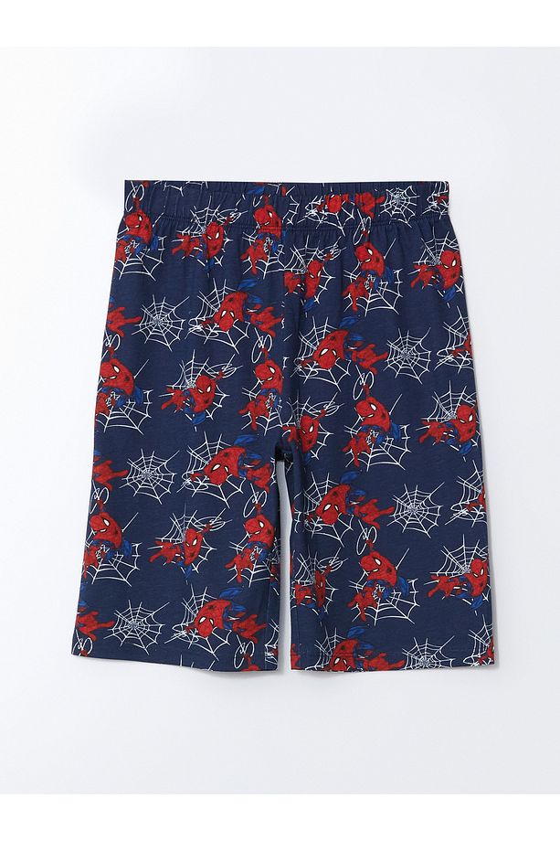 Bisiklet Yaka Spiderman Baskılı Erkek Çocuk Şortlu Pijama Takımı - 5