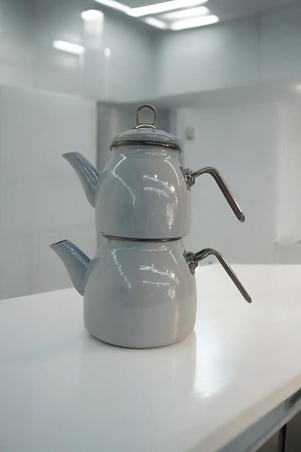 مجموعة إبريق الشاي المطلي بالمينا - 1