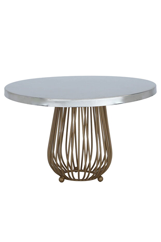 Cake Stand Steel Al Seif Gallery, 16×25×25 cm, Copper Base, Round - Silver