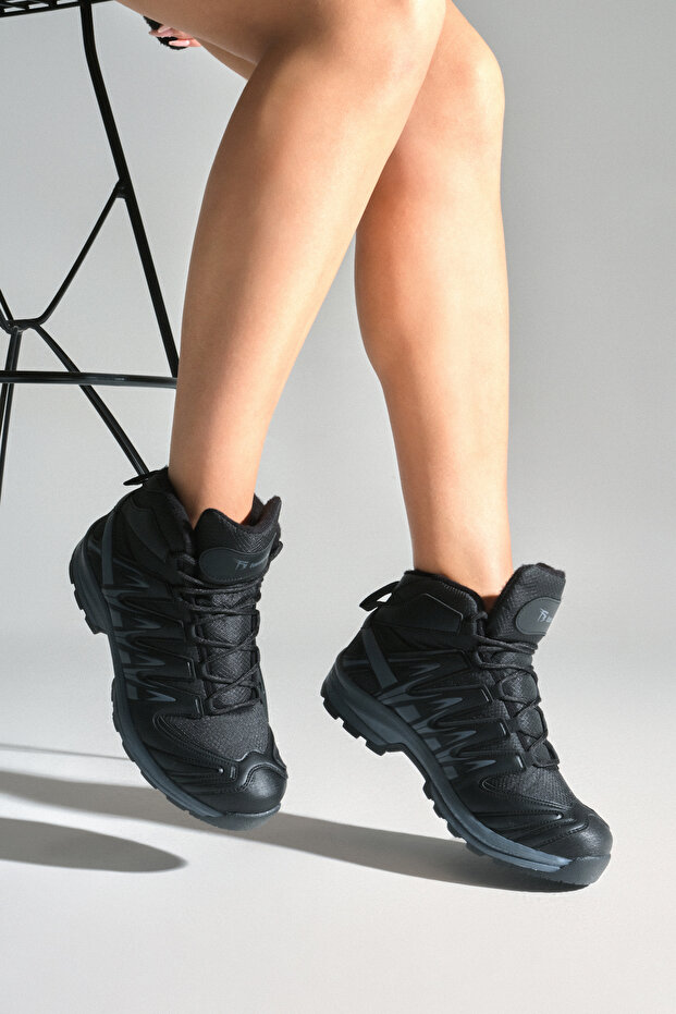 Unisex Siyah Rahat Kalıp Bağcıklı Trekking Bot - 2