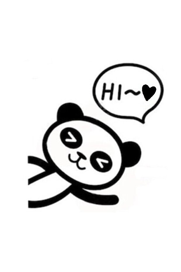 Living Room Key Panda Printed Sticker 12 X 12 cm