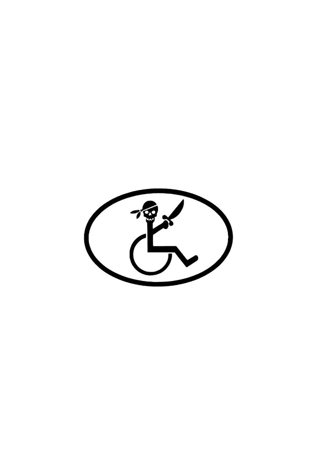 Skull Disabled Sticker 20 X 12 cm