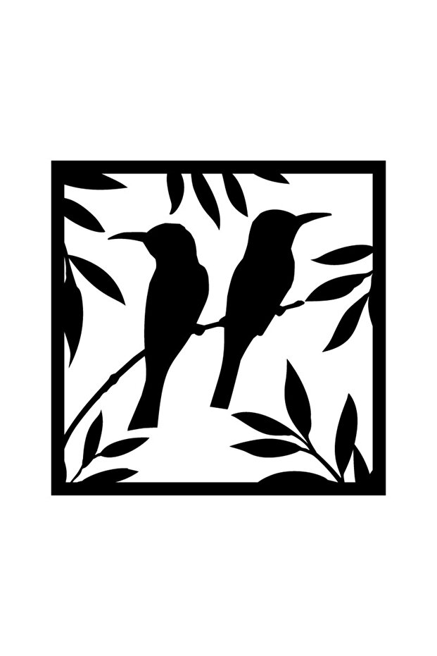 Birds Chirping on a Branch Design Wall Decor Quality Quality Sticker 40 X 40 cm
