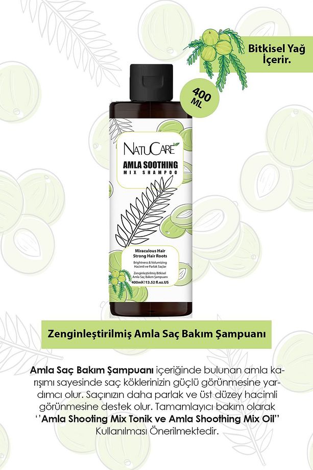 Zenginleştirilmiş 3'lü Şampuan Seti 400ml (AMLA - CASTOR - PUMPKİN) - 2