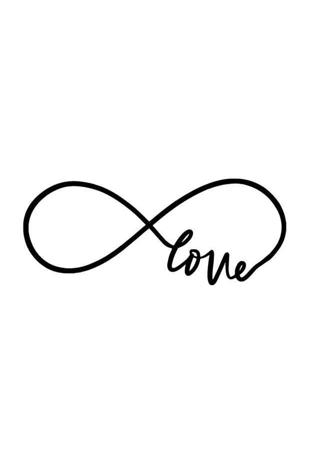 Love Infinity Wall Decor Quality Quality Sticker 40 X 16 cm