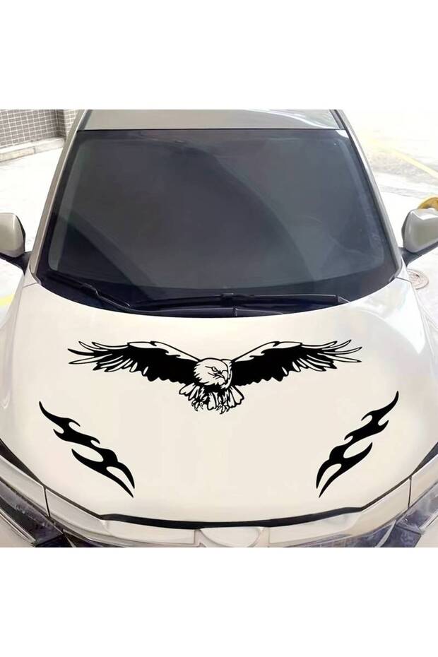 Flame Eagle and Wing Auto Hood Sticker A+ Quality 100 X 23 cm Durable