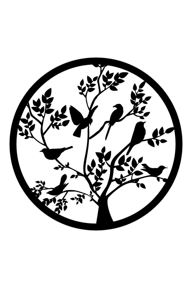 Birds on Branches Wall Decor Sticker 40 X 40 cm Resistant