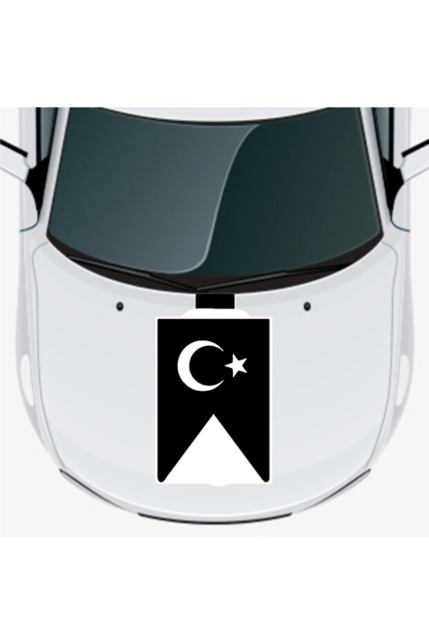 Turkish Flag 3 Auto Hood High Quality Sticker 20 X 40 cm