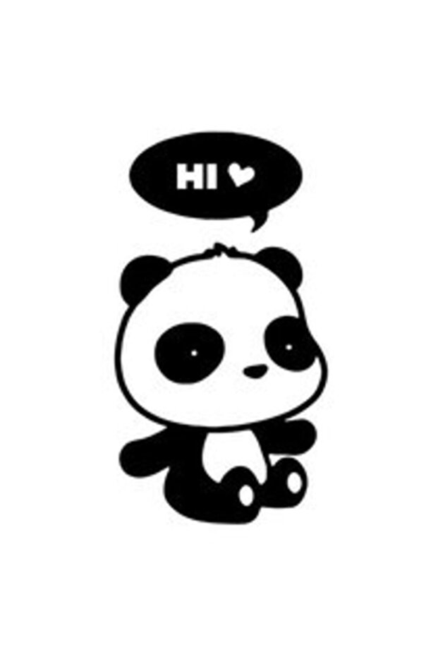 Cute Panda Design Sticker 8 X 15 cm