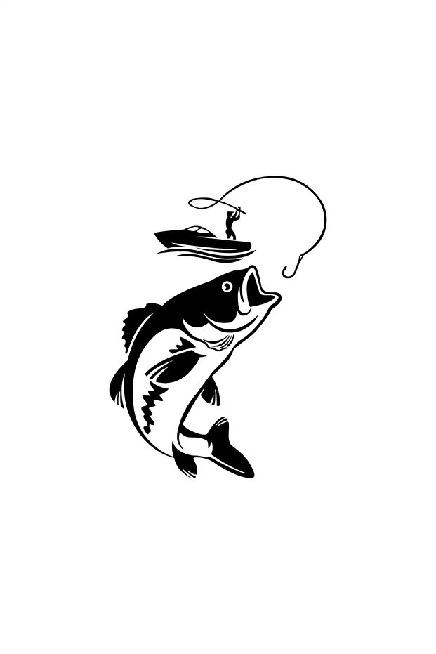 Fish Catching Man High Quality Quality Sticker 20 X 28 cm