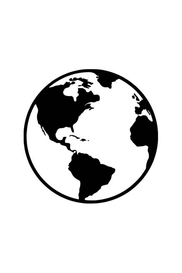 Round World Map Wall Decor Sticker A+Quality 40 X 40 cm Durable