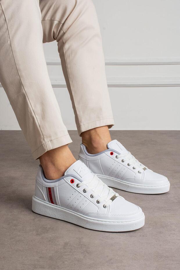 525 White Color White Sole Lace-Up Casual Men's Sports Shoes