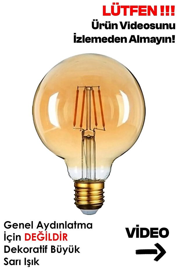 2 Adet  Style E27  40w  G95  Rustik  Glop Lamba  Dimmer Uyumlu - 1