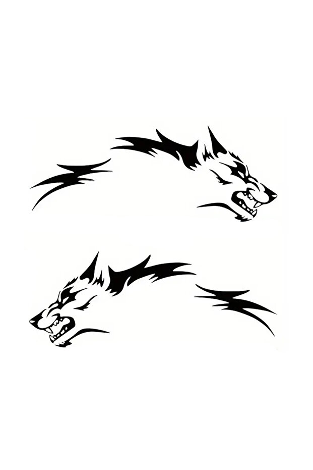 Wolf Wall Decor Sticker 2 Pieces 65 X 25 cm