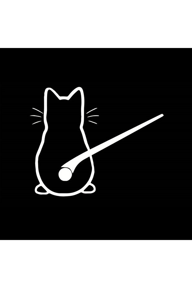 ملصق عالي الجودة للزجاج الخلفي للسيارة من Minnoş Kedi باللون الأبيض مقاس 30 × 19 سم
