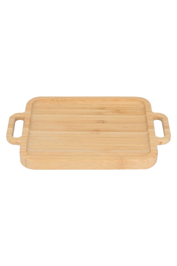 Al Saif Gallery Wooden Serving Plate, 21.8x18x2 cm, Square, Small - Light Brown
