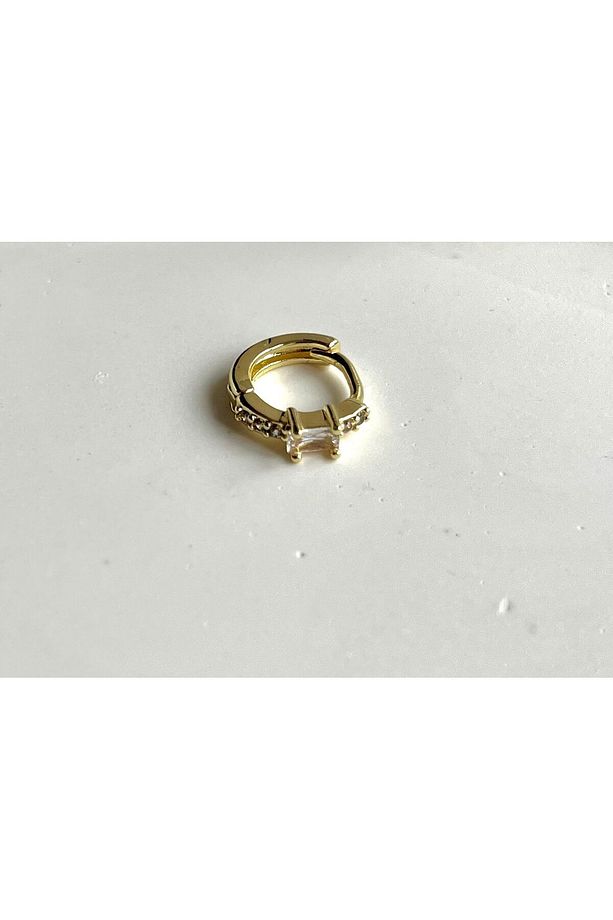 Tek Baget Taşlı Halka Piercing - 1