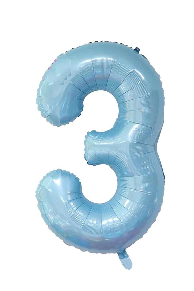 3 Figures Baby Blue Foil Balloon 32 Inches 76-82 cm