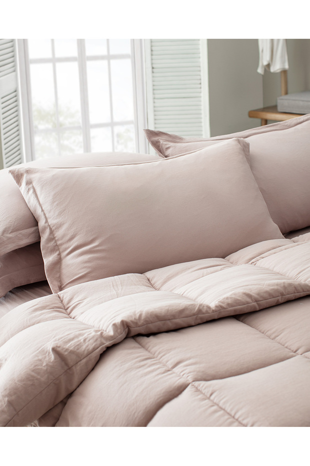 Mona King Size Comforter Set - Pudra - 5