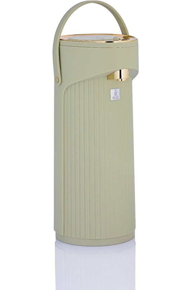 Good Glory Thermos, 2.2 liters, glass inner container, plastic outer shell - light green golden